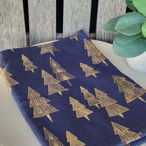 Rachel Zoe Navy With Gold Trees Hand Towel